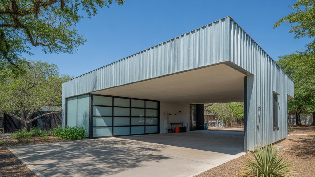 stylish sustainable steel garages Fair Oaks Ranch TX