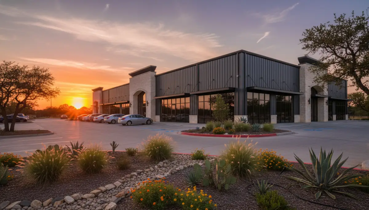 Modern warehouse featuring Texas commercial steel construction